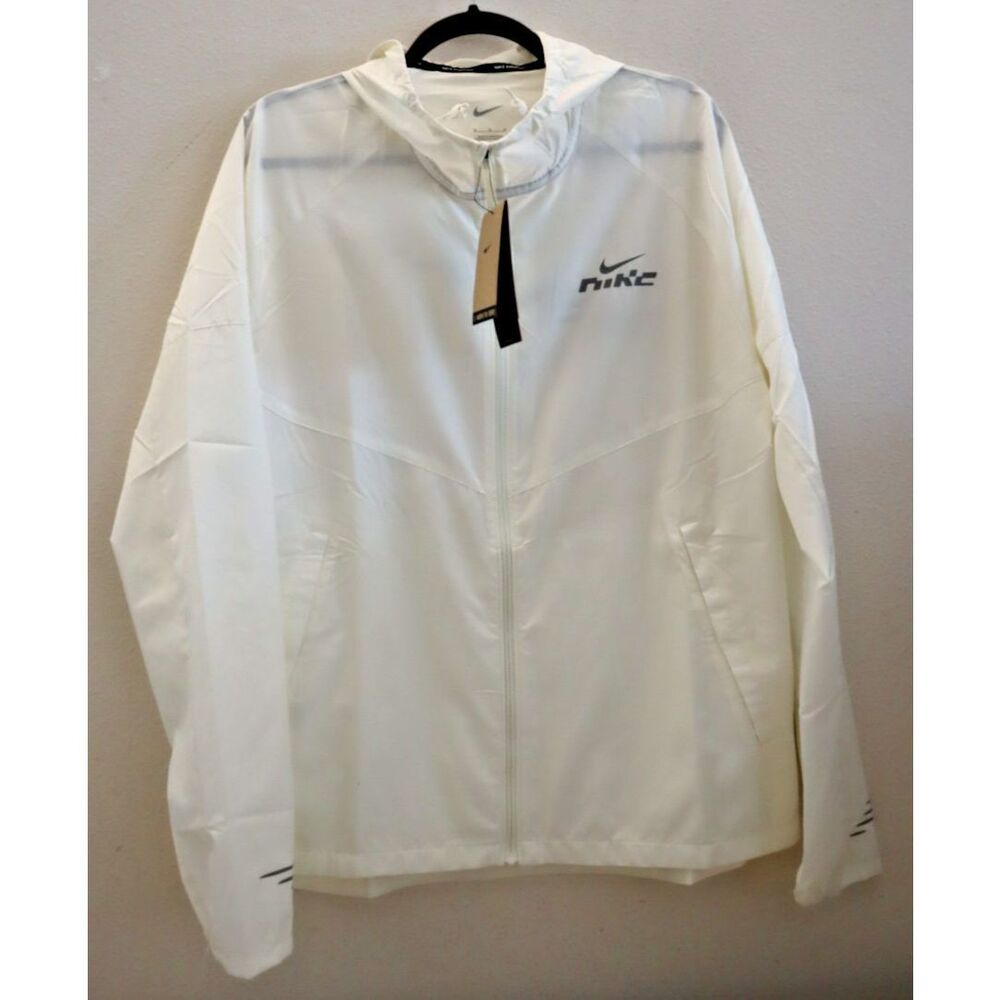 Nike IB3770-133 Men's Sz M White Miler Flash Water-Repellent Running Jacket